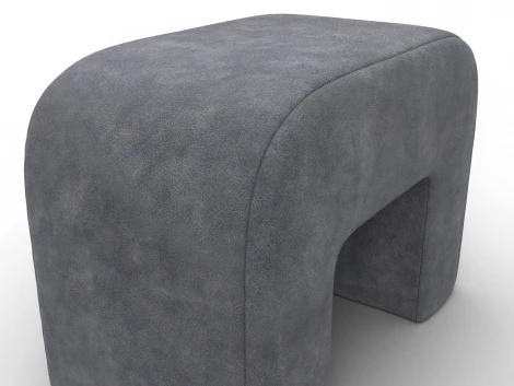 Пуф 008 (ДСП,Брус,Фанера,Велюр/Темно-серый) Лига Диванов 132521