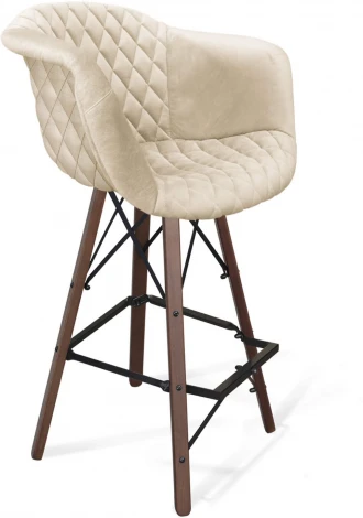 Стул барный Sheffilton SHT-ST31-С4/S80 кремовый/темный орех/черный