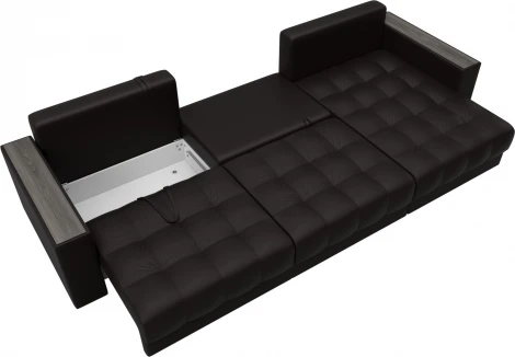 Диван угловой с декором Лига-049 НПБ Лонг Лига Диванов (Экокожа) арт.128306