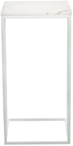 Придиванный столик Loft 35x35см, белый мрамор с белыми ножками Bradex Home RF 0356