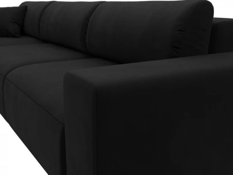 Диван угловой Лига-036 НПБ Классик Лонг левый угол (Черный/Микровельвет) Лига Диванов арт.121382L