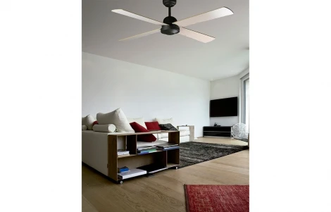 Потолочный вентилятор черный Faro Ibiza Marron Oxido 33288FAR