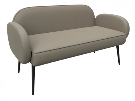 Диван прямой Лига-086 (Фанера/Металл/Экокожа/Бежевый) Лига Диванов 131085