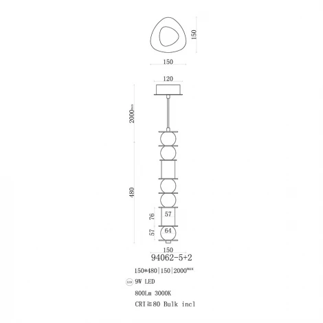 Подвесной светильник Fluorite Nocturna FL1198-7P