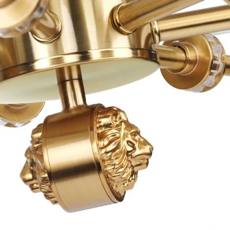 Подвесная/потолочная люстра Odeon Light Lion 5467/35L белый/коричневый/античная бронза/металл/стекло/декор металл LED x 35W (5W*7) 3000K