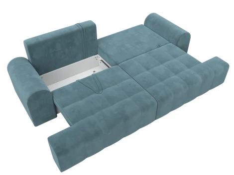 Диван прямой Лига-080 (ДСП/Пластик/Велюр/Бирюзовый) Лига Диванов 131115