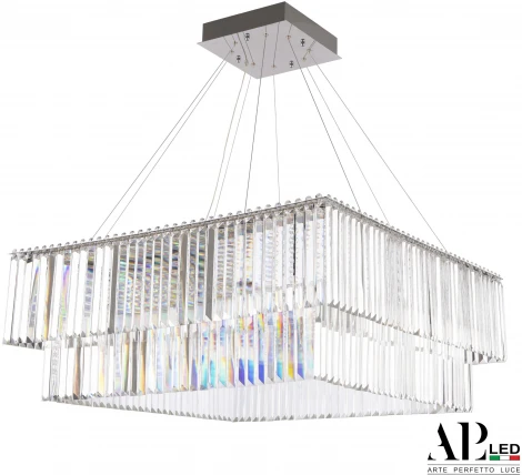 Подвесная люстра светодиодная APL LED Sicilia SH10.86.C.Ni.4000 (220V, хрусталь, на тросе)