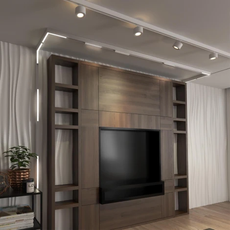 Трековый угловой светильник с пультом низковольтный 48V светодиодный Novotech Flum 358912