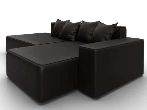 Диван угловой Лига-079 угол правый (ДСП/Пластик/Экокожа/Коричневый) Лига Диванов 129817