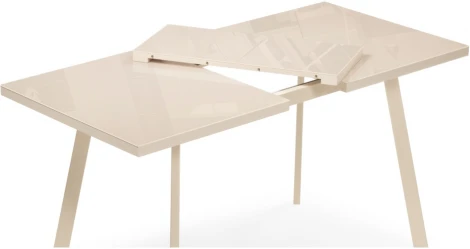 Стеклянный стол Woodville Маккензи 120(150)х70х77 кремовый 551089