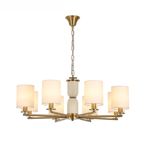 Подвесная люстра Lumion Eclate 8412/8 латунь/белый, металл/текстиль Е14 8*40W 220V