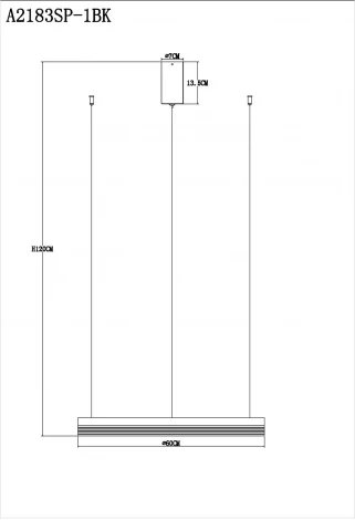 Подвесной светильник Arte Lamp Mercury A2183SP-1BK (регулировка яркости, LED, 220V, пульт управления, на тросе, кольцо)