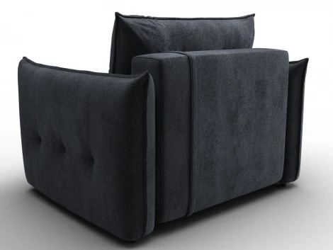 Кресло Лига-100 НПБ (ДСП,Фанера,Велюр/Темно-серый) Лига Диванов 137002