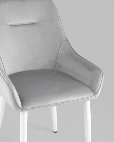 Стул Stool Group Диана велюр серый ножки белые УТ000031291