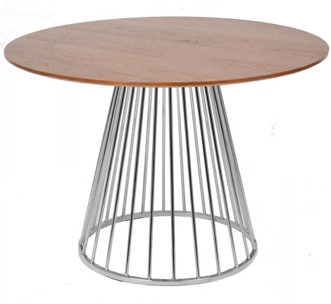 Стол Liverpool диам.110см, орех с хромированными ножками Bradex Home FR 0318