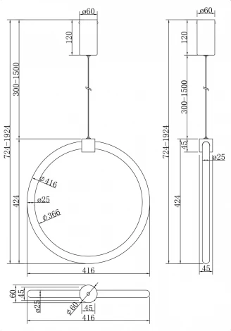 Подвесной светильник Maytoni Anillo MOD315PL-L20CH3K
