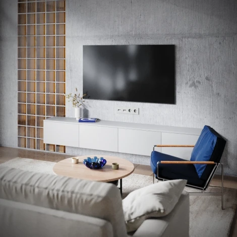 Розетка телевизионная встраиваемая TV+RJ45 Voltum S70 VLS060705 (сталь)