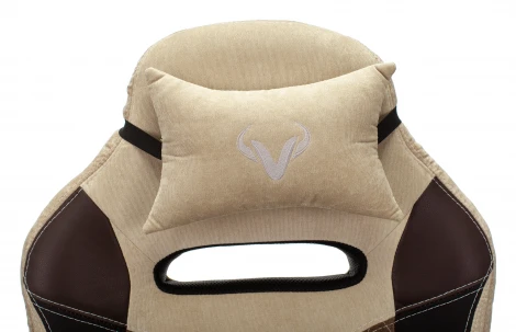 Кресло игровое Zombie VIKING 6 KNIGHT Fabric коричневый/бежевый с подголов. крестовина металл