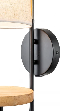 Бра Escada Aspen 582/1A 1x40Вт E14, металл/дерево/ткань, античная бронза/черный/дерево