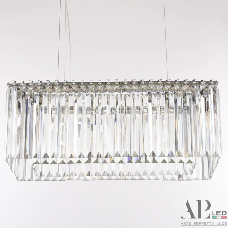 Подвесная люстра светодиодная APL LED Sicilia SH11.57.A.Ni.4000 (220V, хрусталь, на тросе)