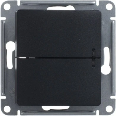 Выключатель встраиваемый двухклавишный с подсветкой (антрацит) Systeme Electric Glossa GSL000753