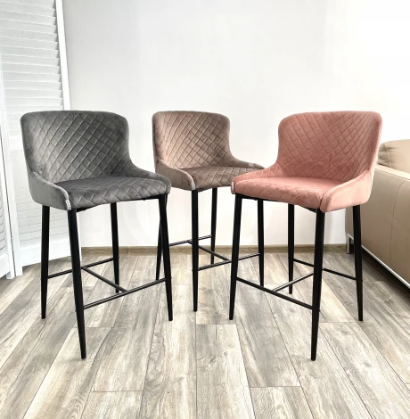 Полубарный стул M-City ARTEMIS BLUVEL-38 LATTE (H=65cm), велюр