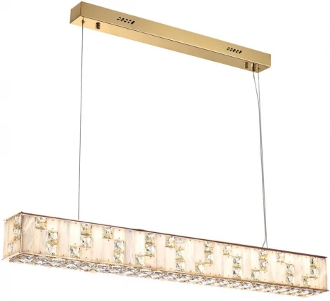 Подвесной светильник Odeon Light Crossa 5072/50L золото/прозрачный/белый/металл/хрусталь/алебастр LED 50W 3700K (220V)