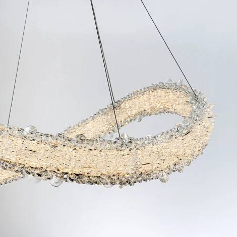 Подвесной светильник светодиодный хрустальный с пультом с регулировкой цветовой температуры и яркости Modelux MODESTYLE MS.5003.800 CR