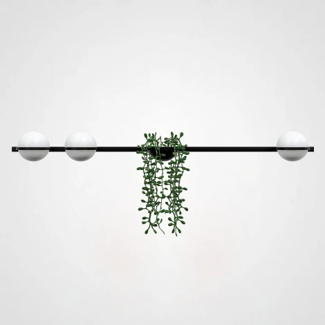 Настенный светильник Palma Wall Lamp 3 Шара + 1 Вазон Горизонтальная ImperiumLoft 22,93726 (168498-22) (LED, 220V, шарики)