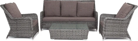 "Гляссе" лаунж-зона из искусственного ротанга, цвет графит 4SIS арт.УТ-00003176