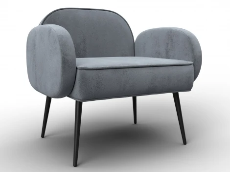 Кресло Лига-086 (Фанера/Металл/Велюр/Серый) Лига Диванов 132439