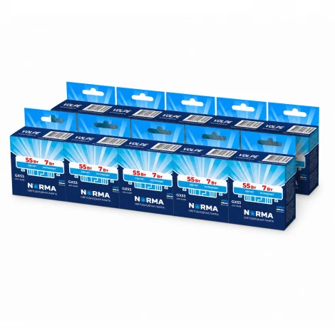 Лампа светодиодная, матовая 4000K (упаковка 10 штук) Volpe Norma LED-GX53-7W/4000K/GX53/FR/NR SET10