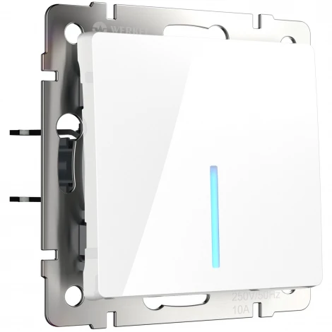 Выключатель одноклавишный проходной с подсветкой (белый) Werkel W1112101 (a051118)