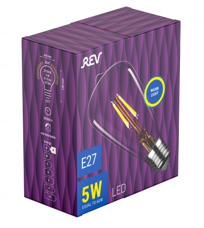 Лампочка светодиодная филаментная REV 32435 5