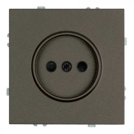 Розетка без заземления со шторками (антрацит, soft touch) Stekker Эмили 49928