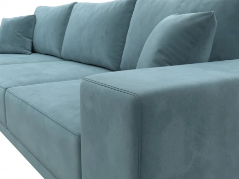 Диван угловой Льюес левый (Бирюзовый/Велюр) Лига Диванов арт.122397L