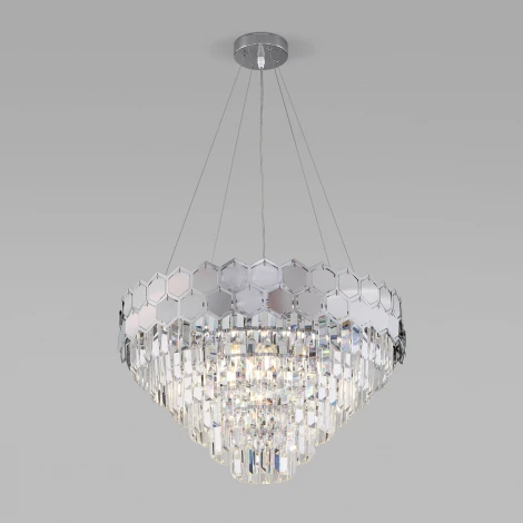 Подвесная люстра Eurosvet Ariana 10113/8 хром/прозрачный хрусталь Strotskis