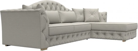 Диван угловой Артис правый угол (Бежевый/Рогожка) Лига Диванов арт.122769