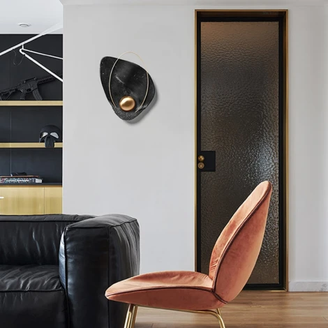 Настенный светильник (бра) Clam черный Мрамор ImperiumLoft Clam01 (179695-22) (LED, 220V)