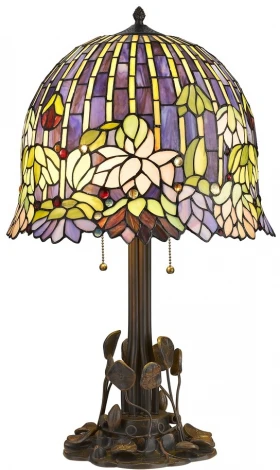 Интерьерная настольная лампа Velante 883-804-02 (220V, выключатель, цветы)