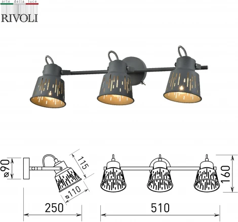 Спот на штанге Rivoli Kalma 7059-703