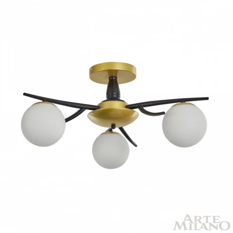 Потолочная люстра на штанге Arte Milano 273408/3 BK/GD (220V, шарики)