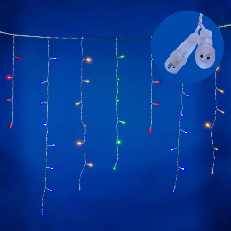 Бахрома светодиодная с эффектом мерцания, 25м. соединяемая, 440 светодиодов, разноцветный свет Uniel ULD-B25006-440/TTK MULTI IP44