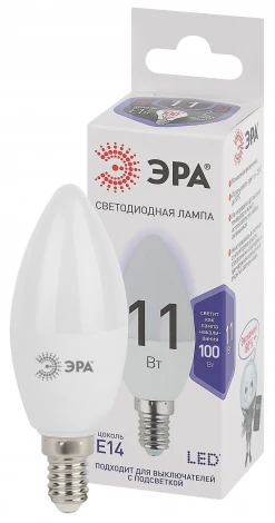 Лампочка светодиодная E14 11W ЭРА LED B35-11W-860-E14