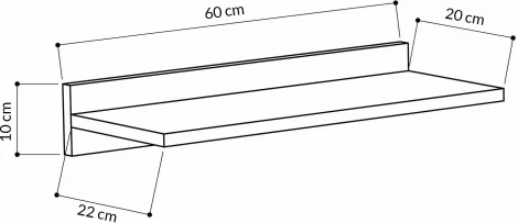 Полка прямая SIMPLE SHELF LEVE (ЛДСП/Белый) арт.LEV00880