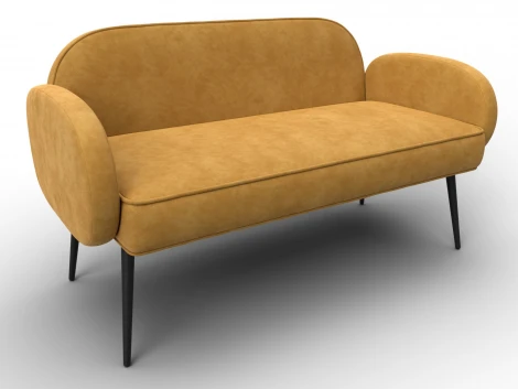 Диван прямой Лига-086 (Фанера/Металл/Велюр/Желтый) Лига Диванов 131094