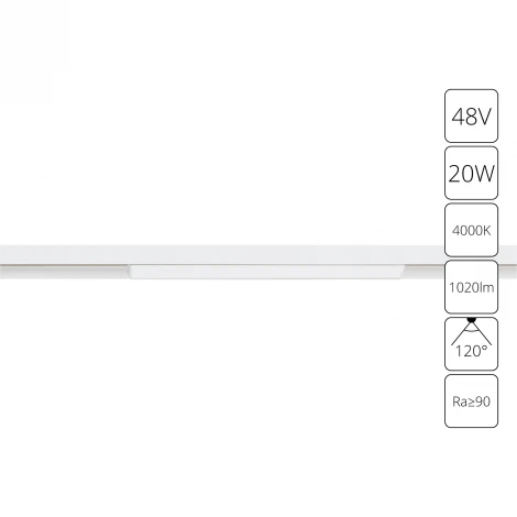 Трековый светильник магнитный 48V Linea A4663PL-1WH Arte Lamp