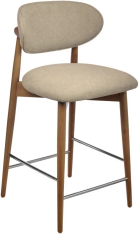 Стул полубарный Bradexhome Lucas 3 латте букле ножки цвета орех