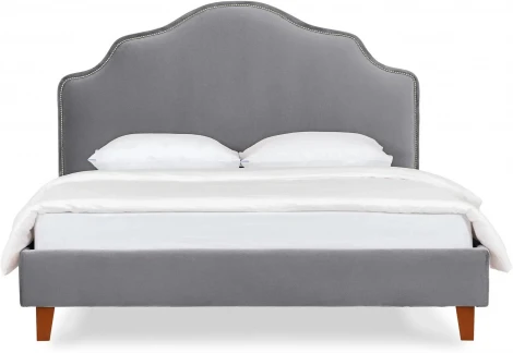 Кровать Queen II Victoria L 1600 ОГОГО (арт.663241), (Ткань/Серый)
