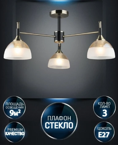 Потолочная люстра на штанге Wedo Light Olis WD3617/3C-AB-BK-WT